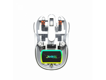 Jedel WD141 – Chuột Không Dây Trong Suốt Bluetooth Và Wireless 2.4GHz, DPI 1200, Sạc Type-C, Đèn Logo RGB, Pin 300mAh, Bảo Hành 24 Tháng
