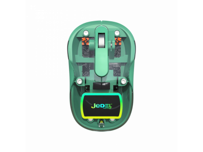 Jedel WD141 – Chuột Không Dây Trong Suốt Bluetooth Và Wireless 2.4GHz, DPI 1200, Sạc Type-C, Đèn Logo RGB, Pin 300mAh, Bảo Hành 24 Tháng